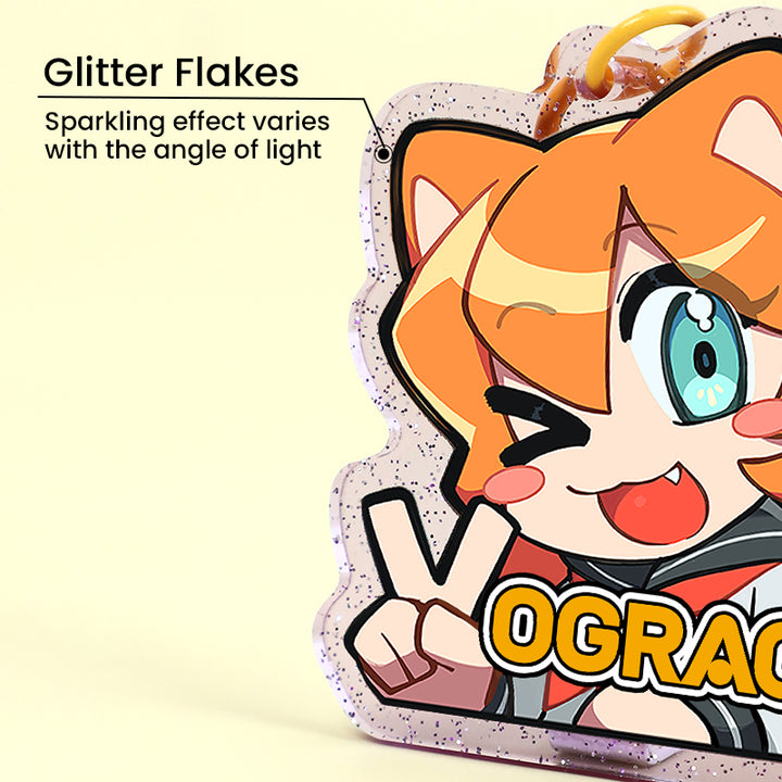Custom Glitter Acrylic Keychain