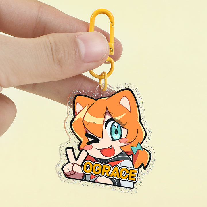 Custom Glitter Acrylic Keychain