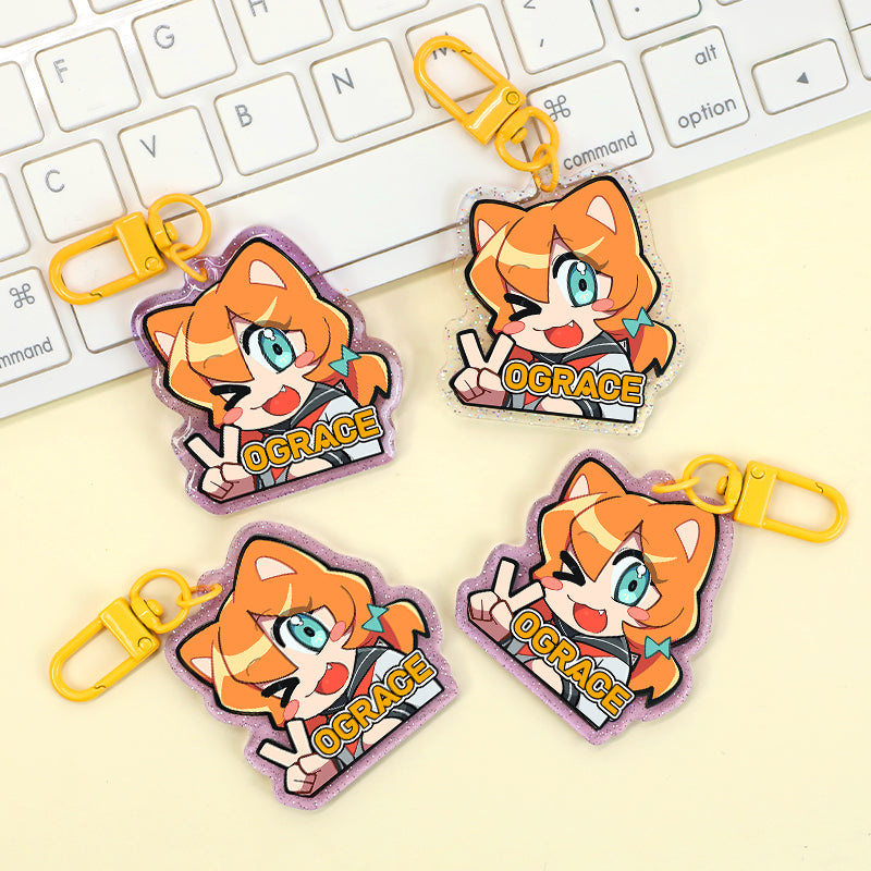 キーホルダー・アクリルキーホルダー OIL GLITTER ACRYLIC KEYCHAIN ZSYTF Sparkling Acrylic Glitter Floating Bottle Key Rings Pendant