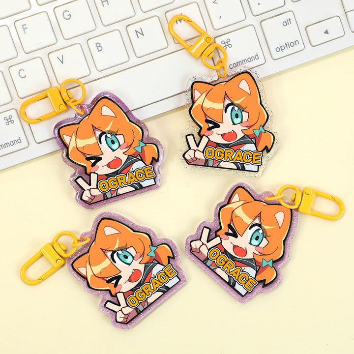 Custom Glitter Acrylic Keychain