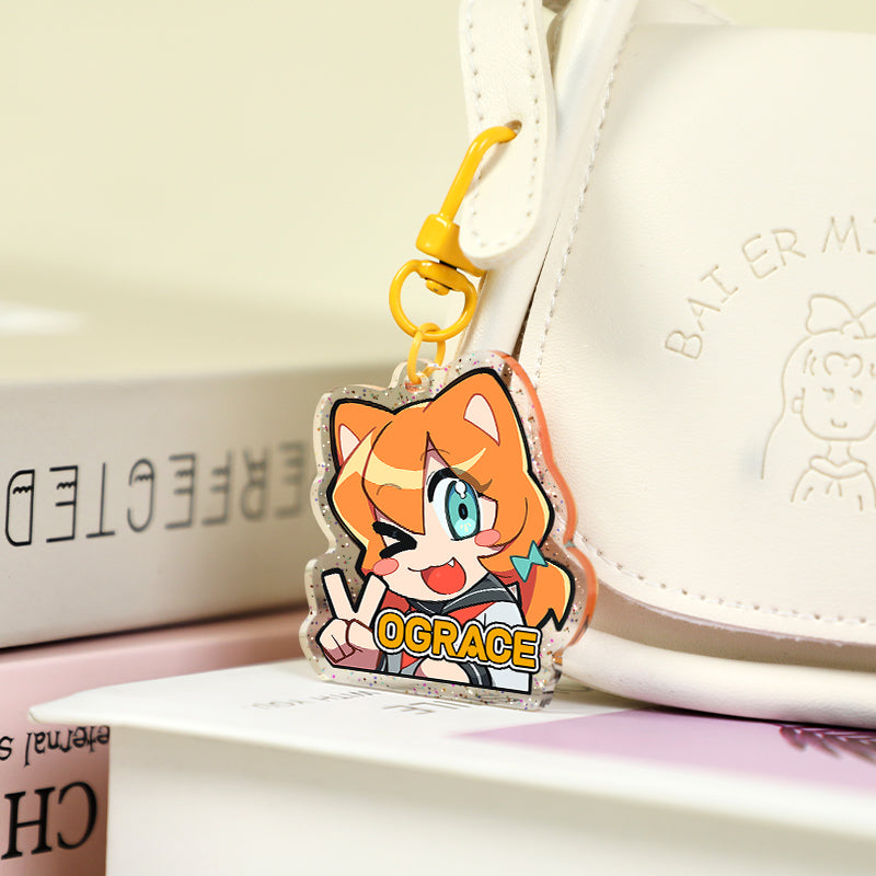 Custom Glitter Acrylic Keychain