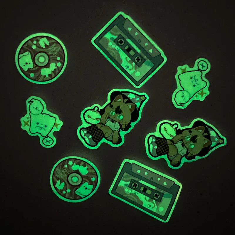 Blue Shadow Sticker Custom Colorful Blue Holographic Glow In The Dark Stickers – VOGRACE