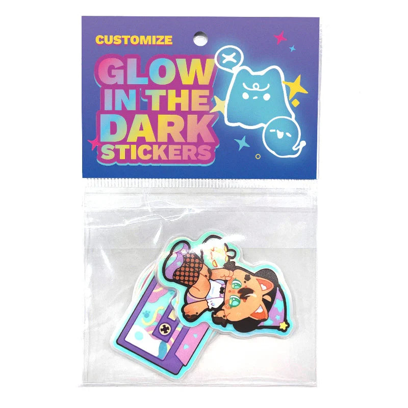 Blue Shadow Sticker Custom Colorful Blue Holographic Glow In The Dark Stickers – VOGRACE