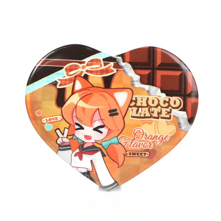 Custom Heart Glitter Button Pins