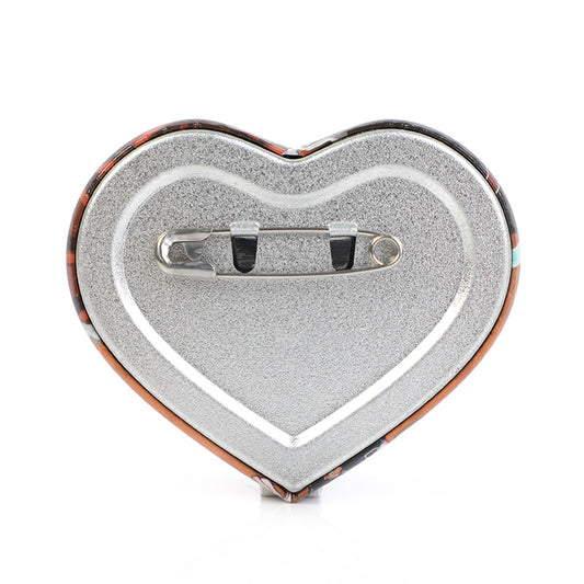 Custom Heart Glitter Button Pins