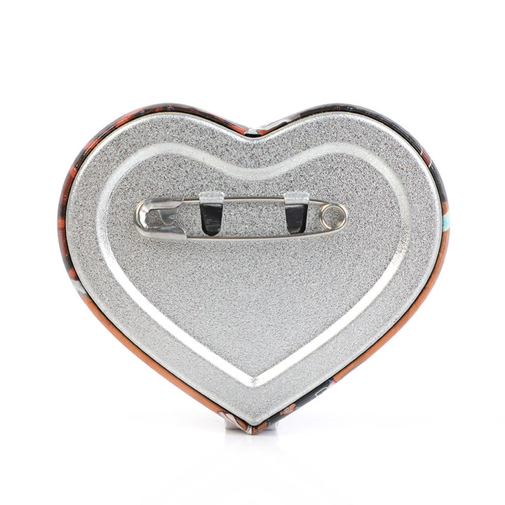 Custom Heart Glitter Button Pins
