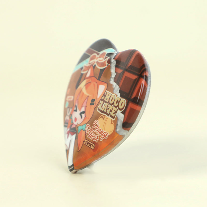 Custom Heart Glitter Button Pins