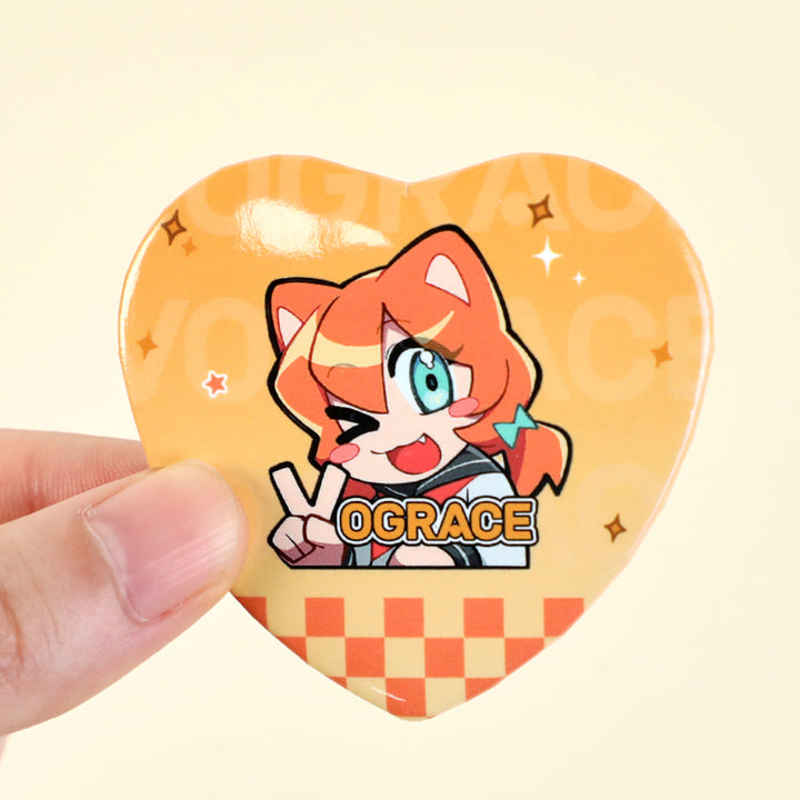 Custom Heart Shaped Button Pins
