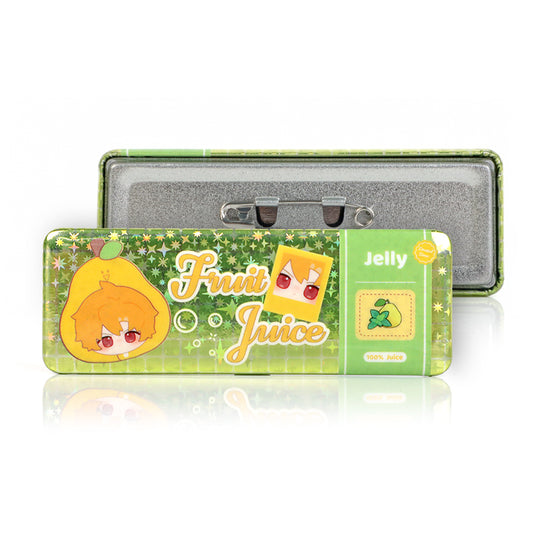 Custom Long Rectangular Glitter Button Pins
