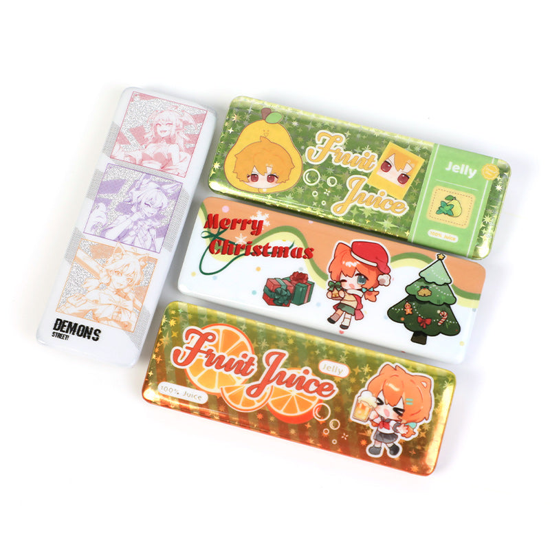 Custom Long Rectangular Glitter Button Pins