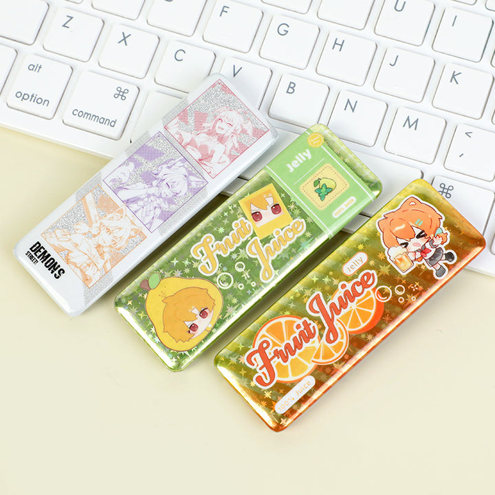 Custom Long Rectangular Glitter Button Pins
