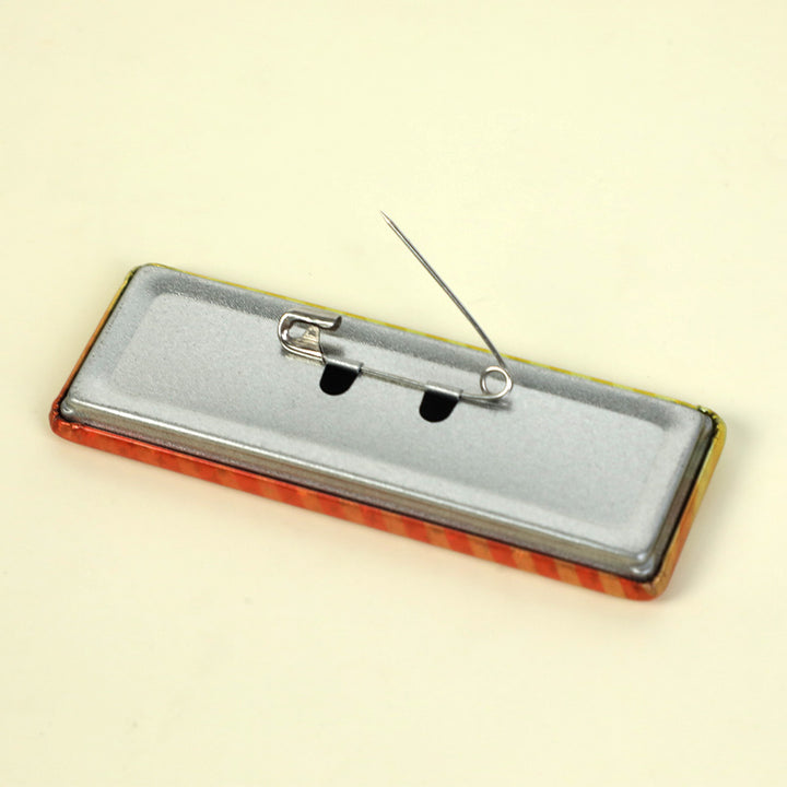 Custom Long Rectangular Glitter Button Pins