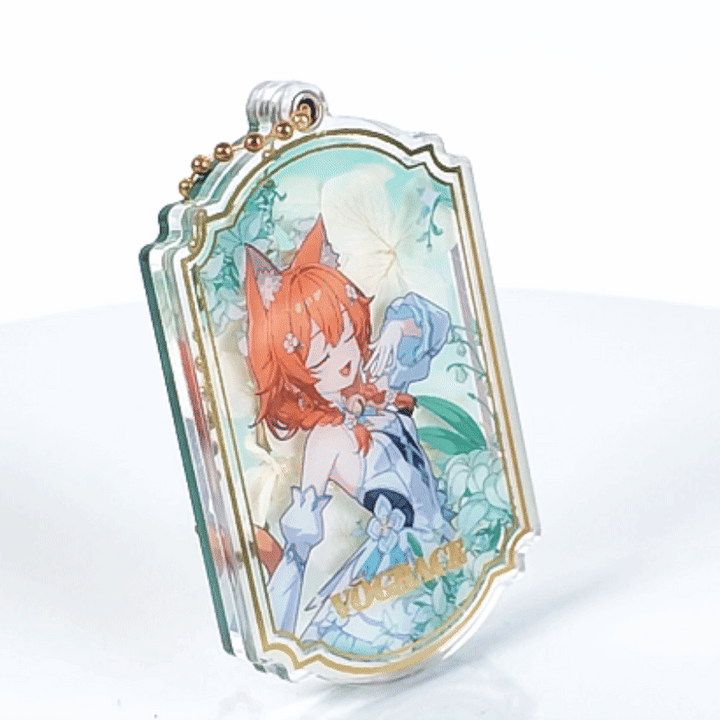 Custom Magnetic Acrylic Pressed Flower Keychain