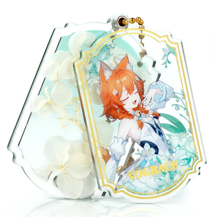 Custom Magnetic Acrylic Pressed Flower Keychain