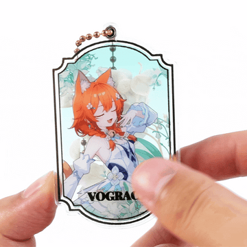 Chaveiro de acrílico prensado com flores e íman personalizado 