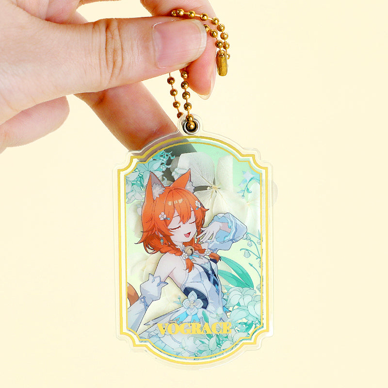 Custom Magnetic Acrylic Pressed Flower Keychain