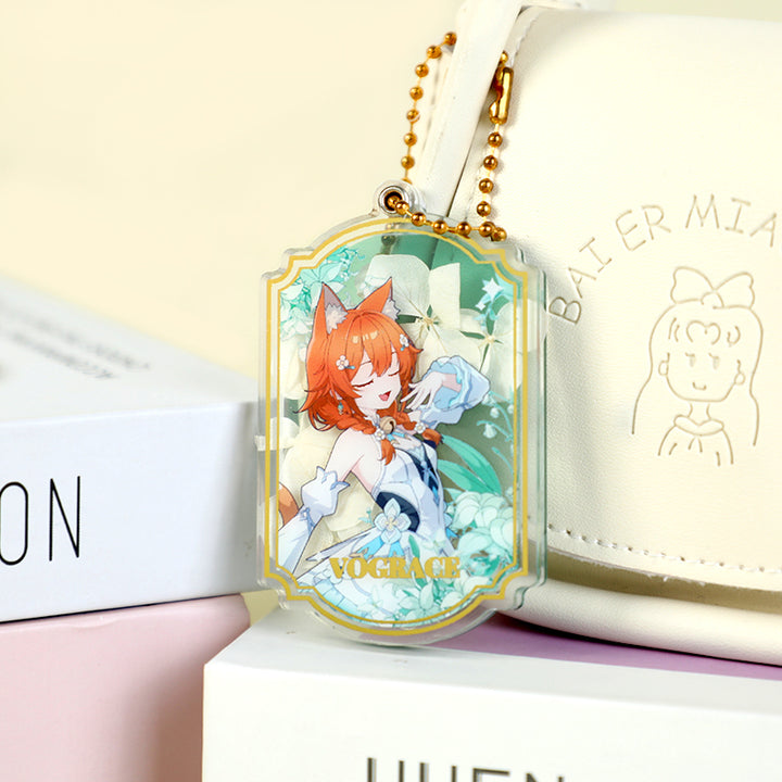 Custom Magnetic Acrylic Pressed Flower Keychain