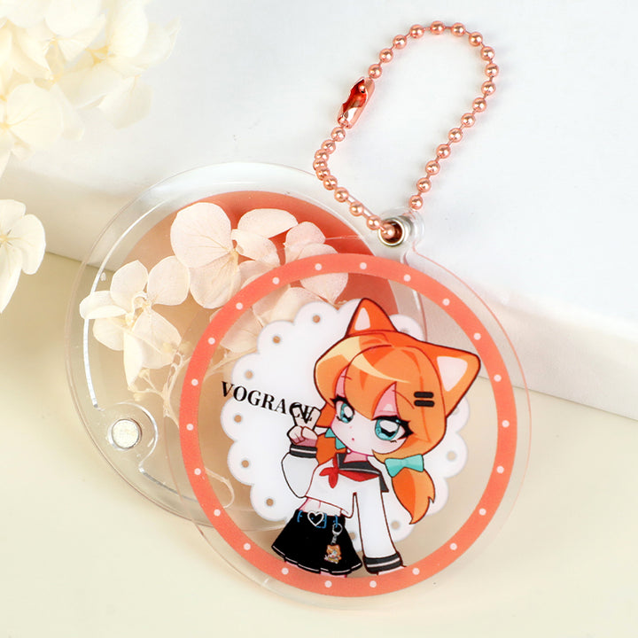 Custom Magnetic Acrylic Pressed Flower Keychain