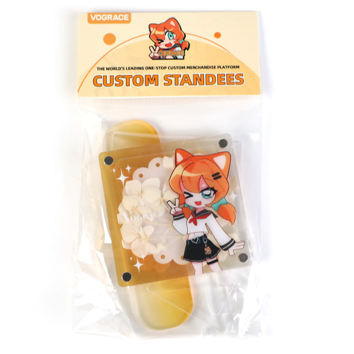 Custom Magnetic Acrylic Pressed Flower Standee