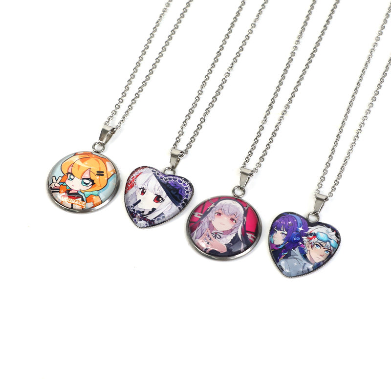Custom Metal Cabochon Pendant Necklaces