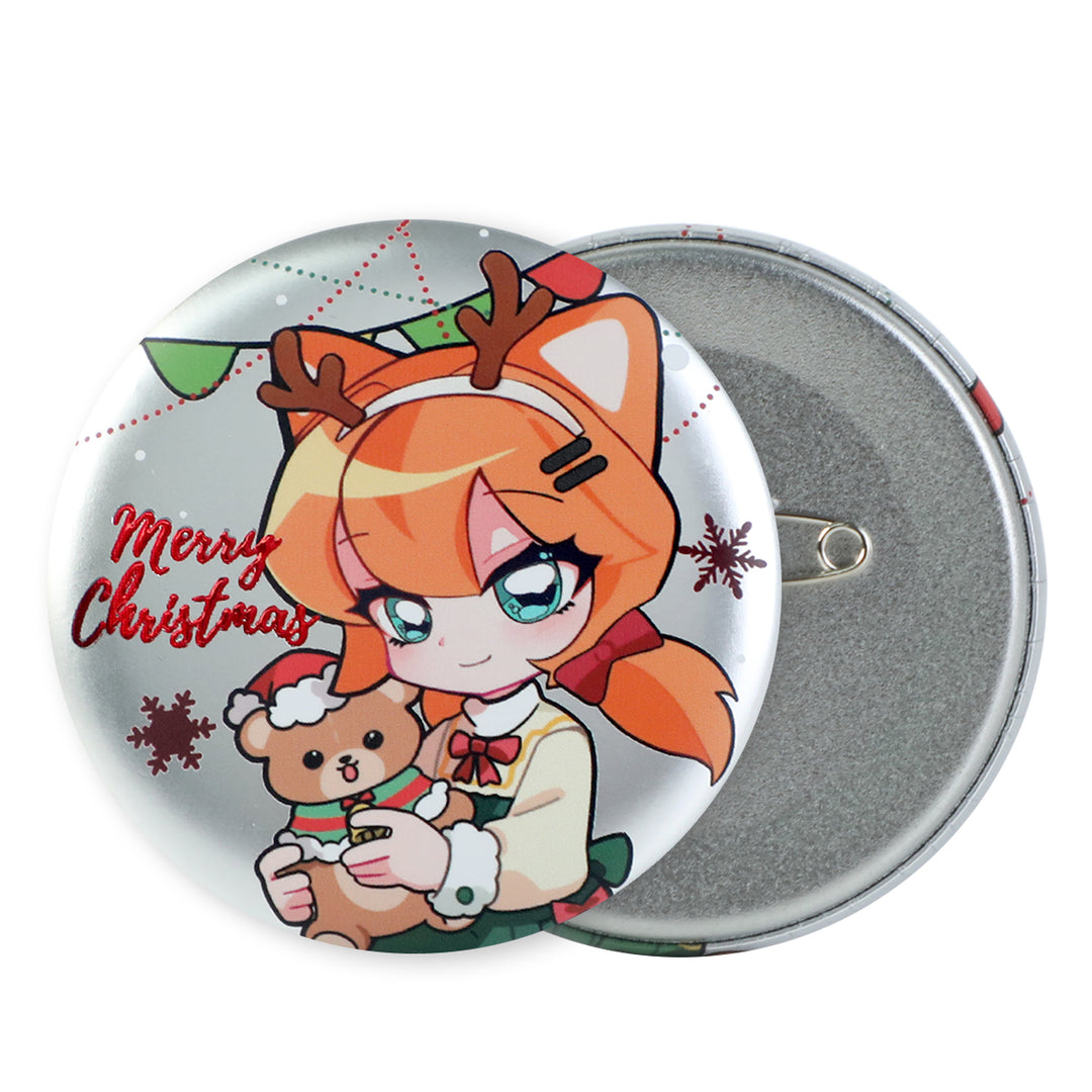 Custom Metallic Silver Cold Foil Button Pin
