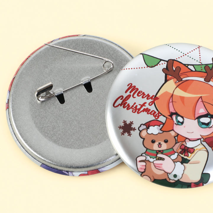 Custom Metallic Silver Cold Foil Button Pin