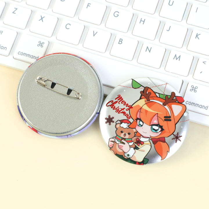 Custom Metallic Silver Cold Foil Button Pin
