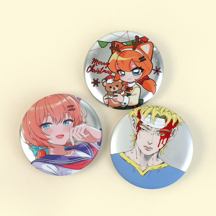 Custom Metallic Silver Cold Foil Button Pin