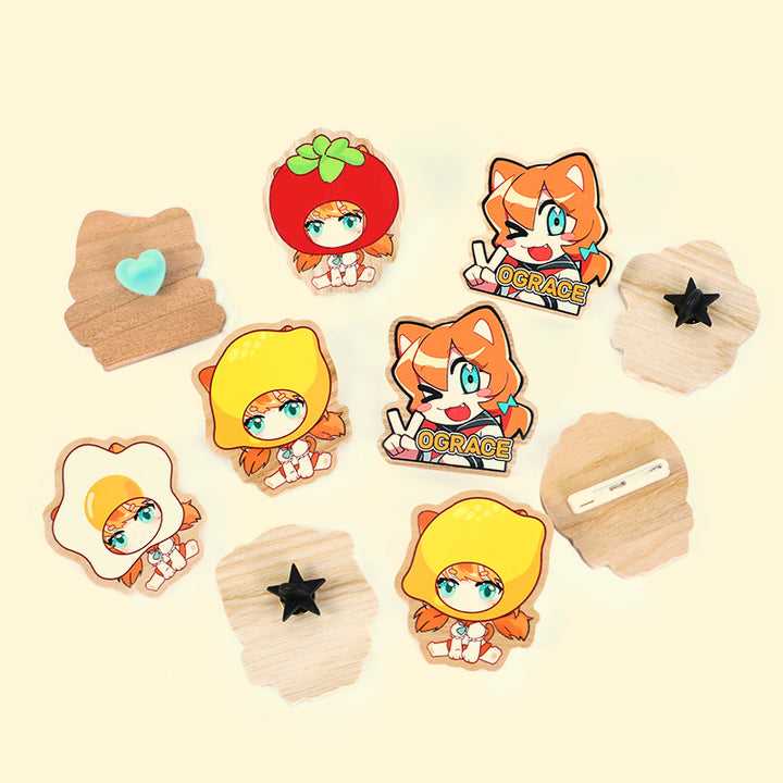 Insignias de pino de madera natural personalizadas 