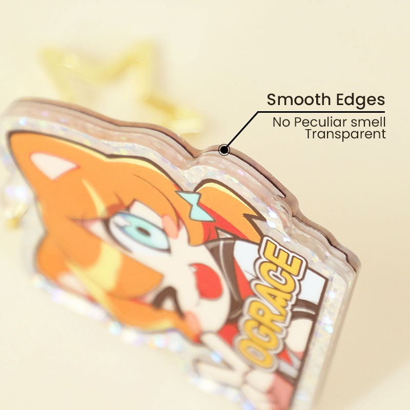 Custom Opaque Holographic Acrylic Keychains