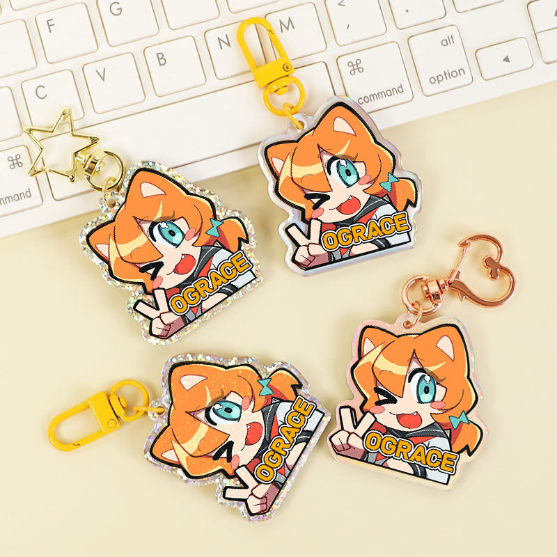 Custom Opaque Holographic Acrylic Keychains