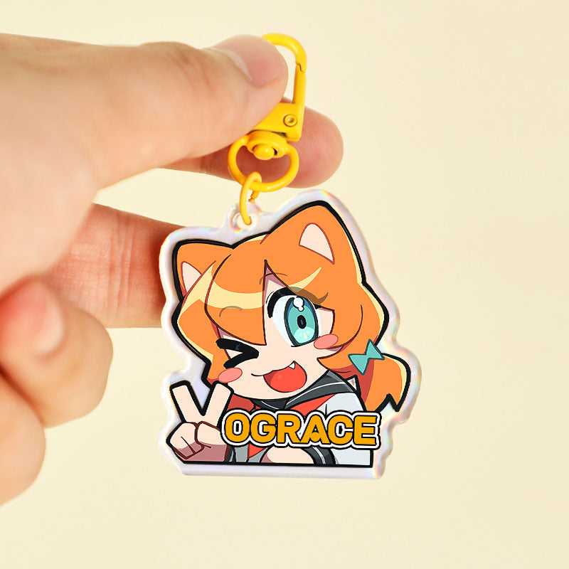 Custom Opaque Holographic Acrylic Keychains