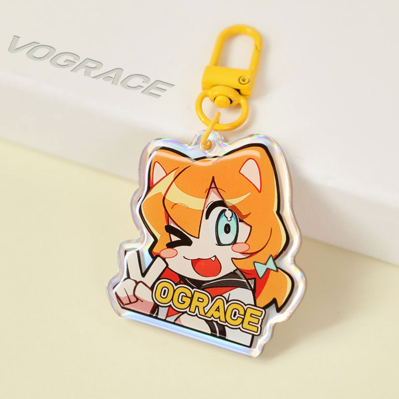 Custom Opaque Holographic Acrylic Keychains