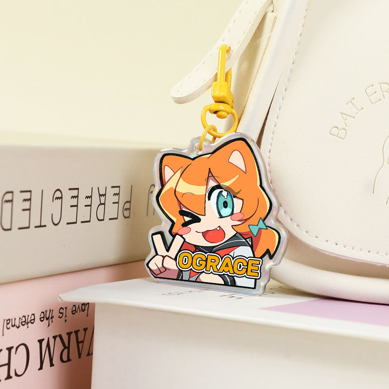 Custom Opaque Holographic Acrylic Keychains