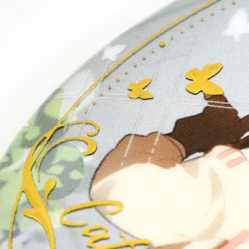 Custom Oval Cold Foil Stamping Glitter Holographic Button Pins - VOGRACE