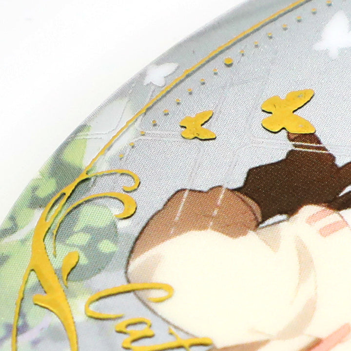 Custom Oval Cold Foil Stamping Glitter Holographic Button Pins - VOGRACE