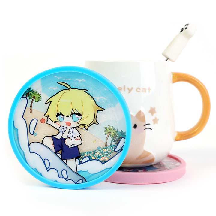 Custom Pre-filled Quicksand Liquid Shaker Acrylic Coasters - VOGRACE