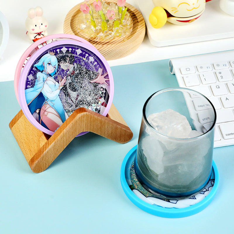 Custom Pre-filled Quicksand Liquid Shaker Acrylic Coasters - VOGRACE