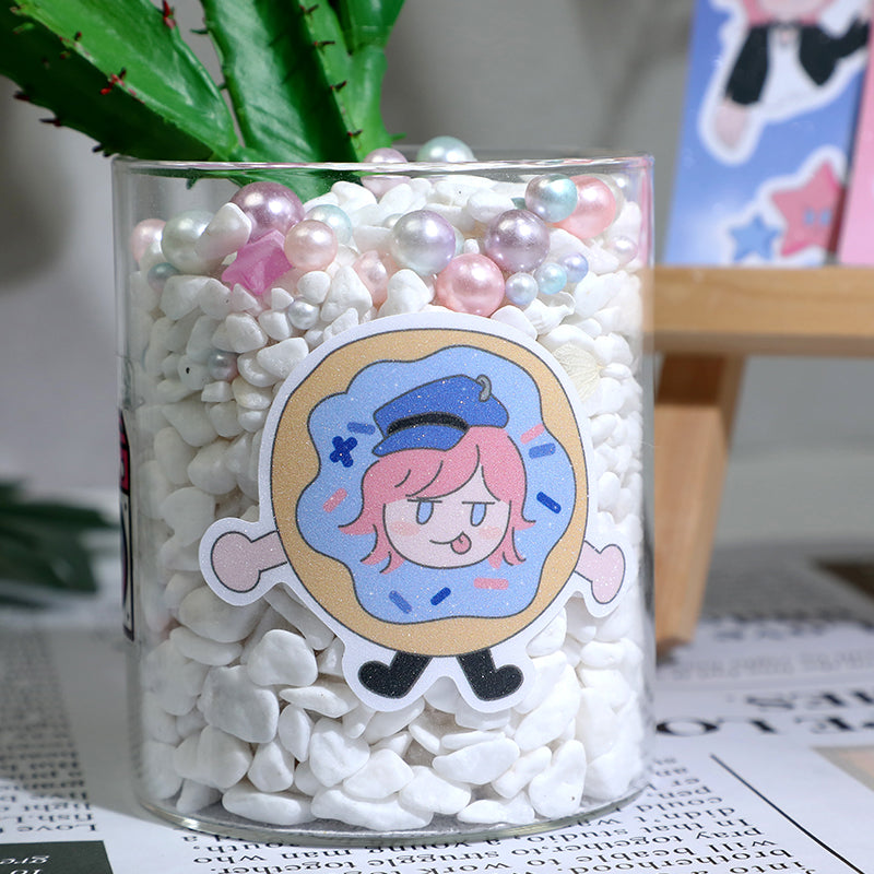 Custom Sand Glitter Frosted Stickers – VOGRACE