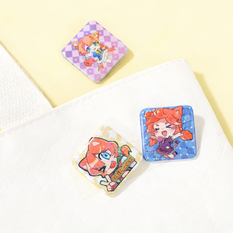 Custom Square Button Pins