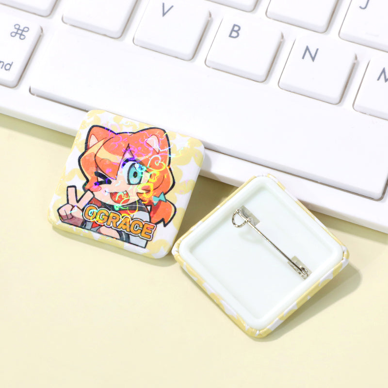 Custom Square Button Pins