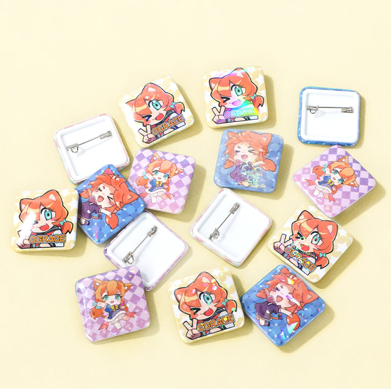 Custom Square Button Pins