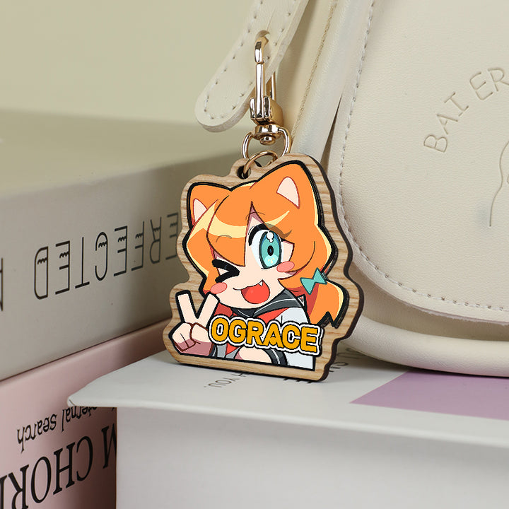 Individuell Schlüsselanhänger aus synthetischem Holz