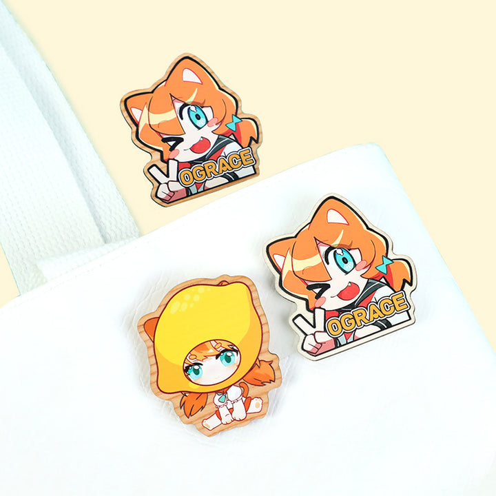 Custom Synthetic Wooden Pins Badges