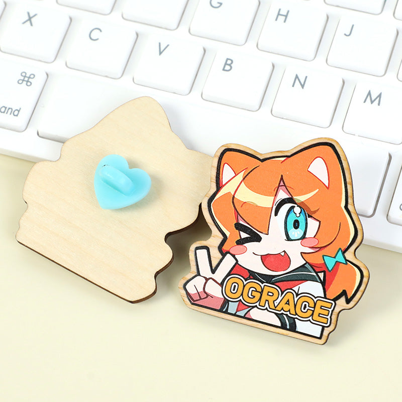 Custom Synthetic Wooden Pins Badges