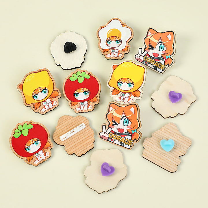 Custom Synthetic Wooden Pins Badges