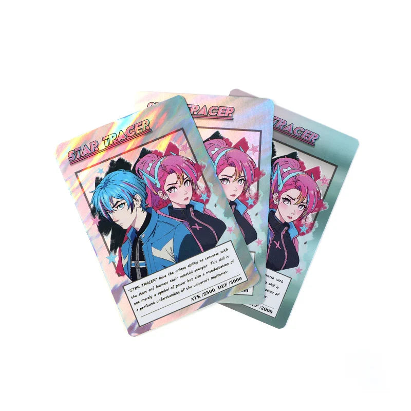 Custom Trading Holographic Cards Personalized Artist TCG Game Cards 63*88mm(Double sided different design) (SZ#RL6FA51) / 250g Holographic / double