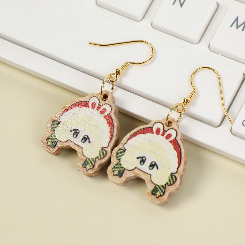 Custom Wooden Earrings Ear Stud - VOGRACE