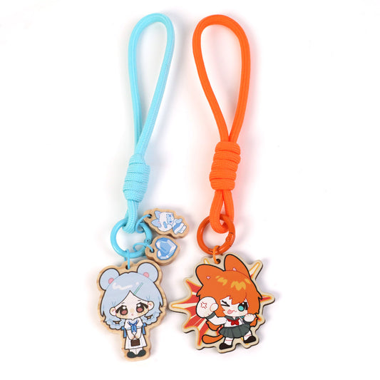 Custom Wooden Braided Lanyard Keychain With Rope