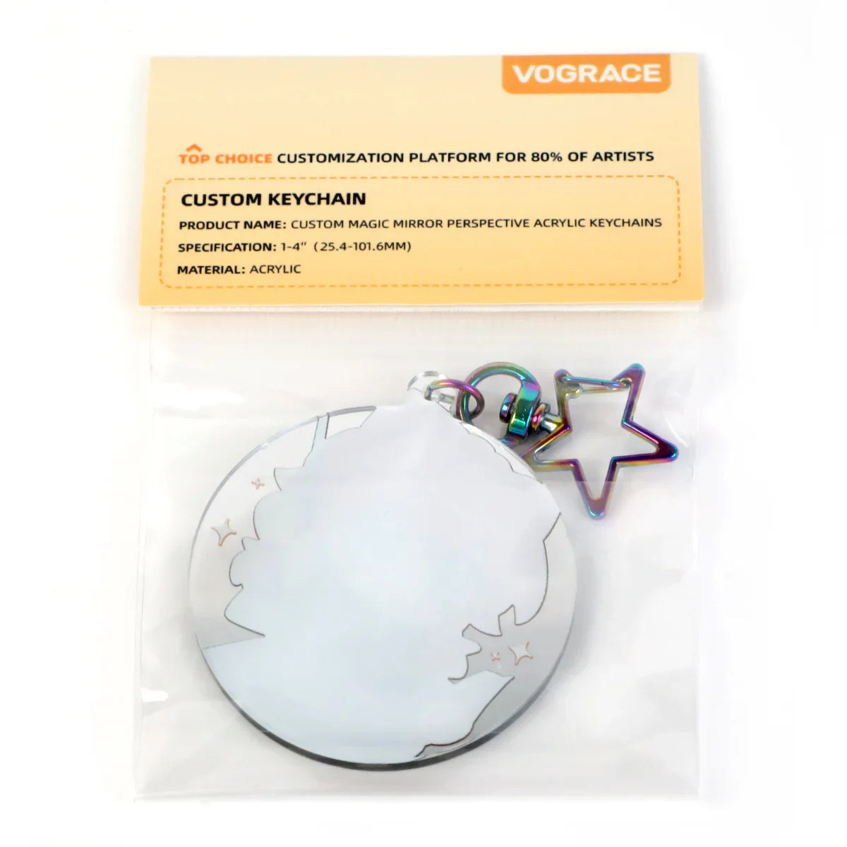 Mirror Back Keychains Custom Magic Mirror Perspective Acrylic Keychains – VOGRACE